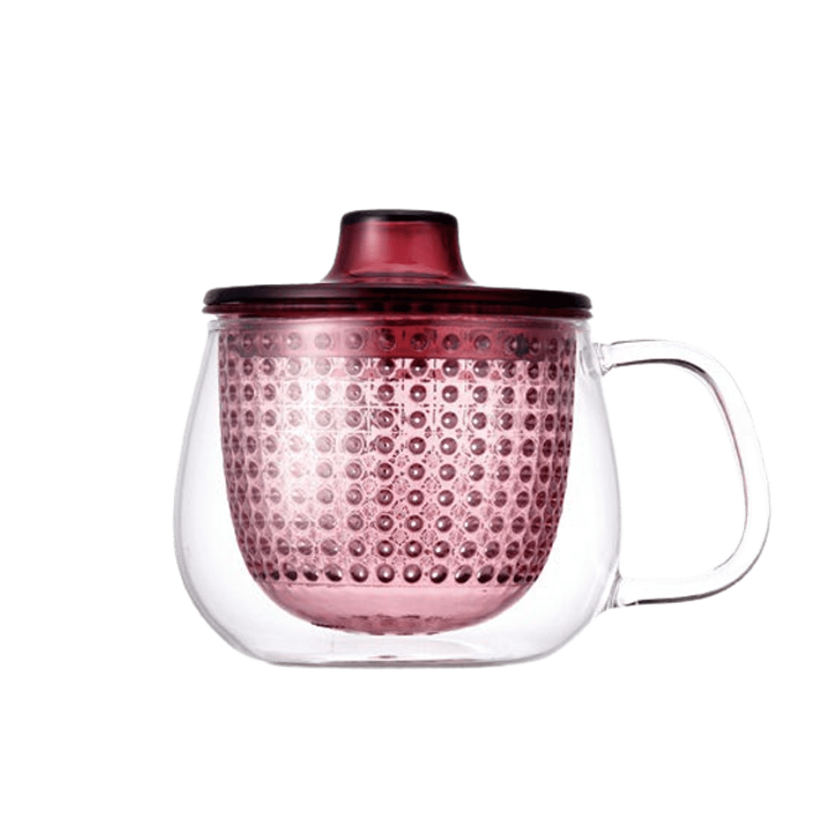 Mug infuseur 43 cl en borosilicate décor rouge